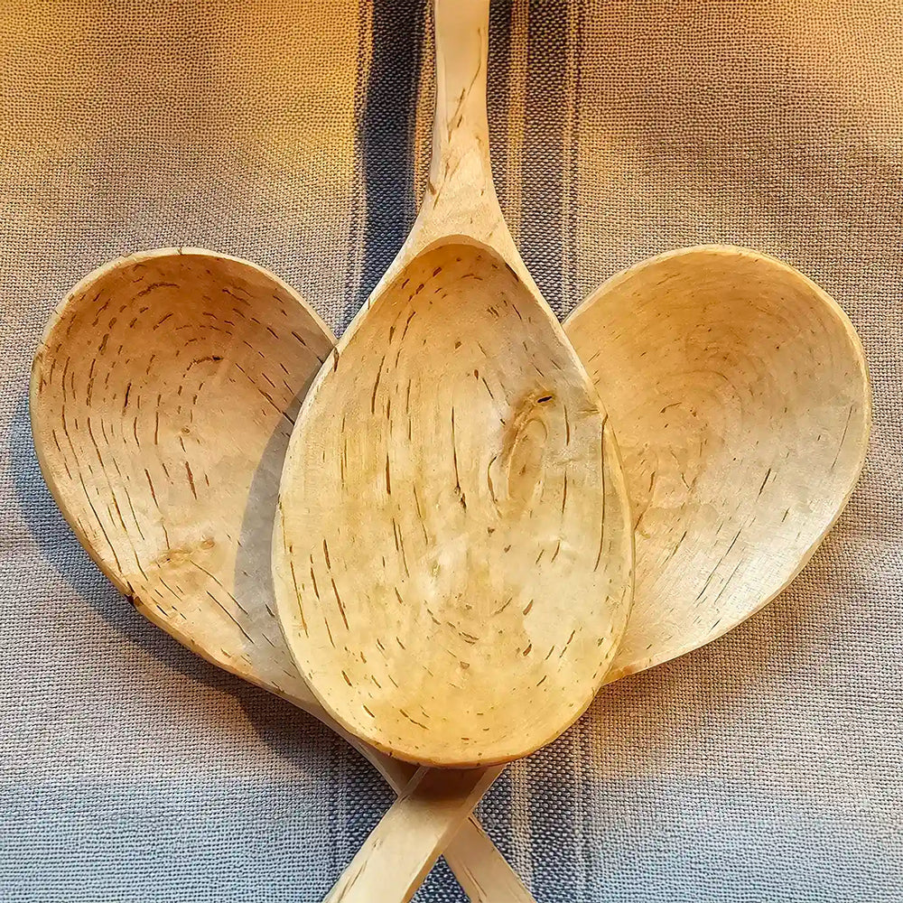 Handmade Birch Wood Serving Spoon (Large) - Na'vi Organics