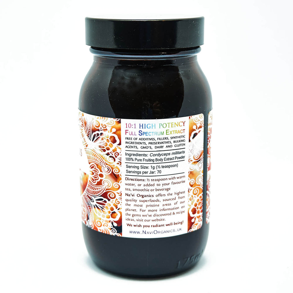 Full Spectrum Cordyceps Militaris Fruiting Body Extract Powder - Superior Quality - Na'vi Organics